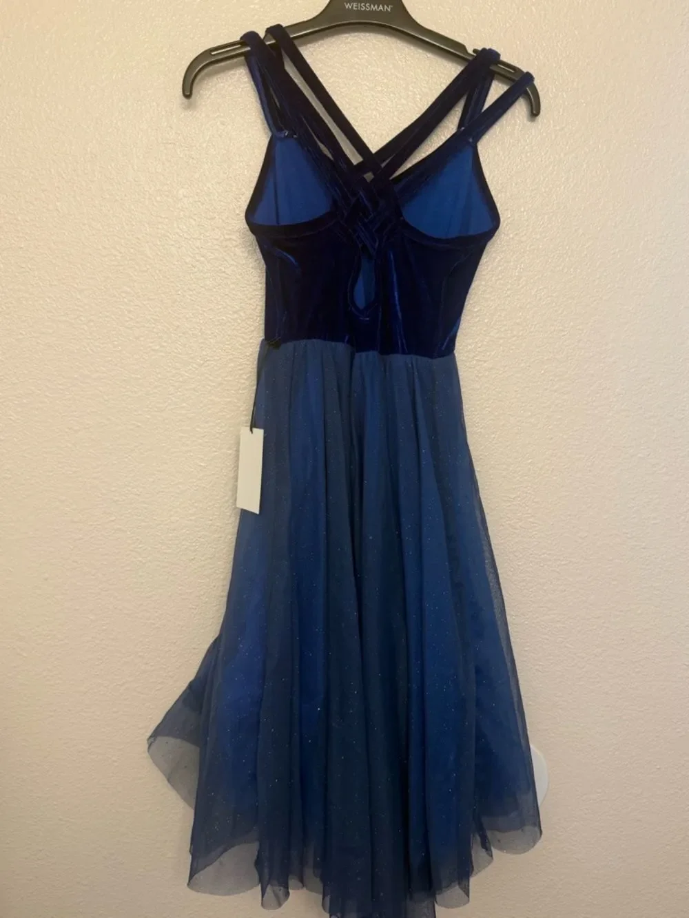 Revolution Dance costume blue velvet tutu dress 023 SA-Small adult